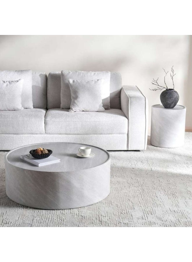 Pan Home Grey Round Coffee Table for Living Room - Image 1