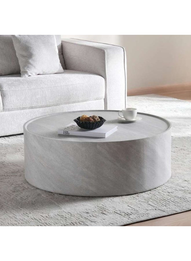 Pan Home Grey Round Coffee Table for Living Room - Image 2