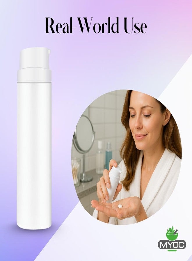 MYOC White Airless Bottle Set with White Pump| 4 Bottles | 30ml | Leak-Proof & Precise Dispensing | Ideal for DIY Beauty & Skincare - Image 4