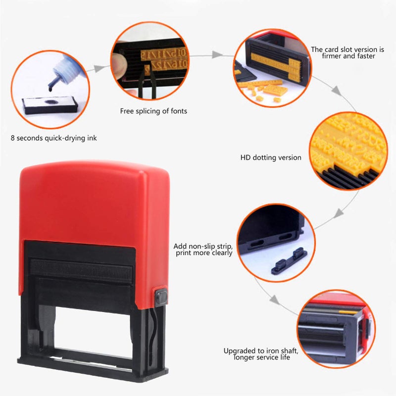 Manual Date Coding Machine with Quick Dry Ink for Flat Curved Surfaces HD Dotting Font Card Slot - Image 4