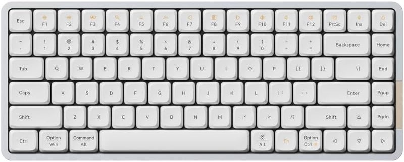 Lofree Flow84 Low Profile Mechanical Keyboard, 75 Percent Rechargeable Wireless Keyboards with Bluetooth and Wired Connection for Windows, Mac OS/Ghost Linear Switches, Silver US Layout - Image 1