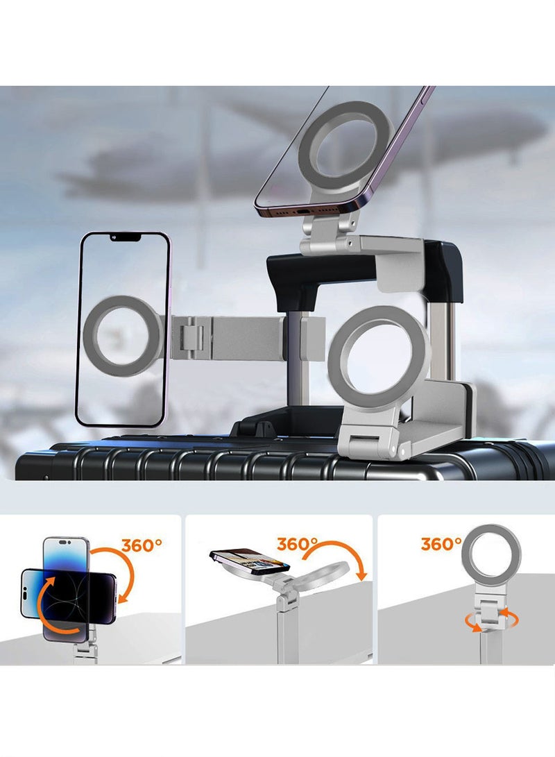 إكس ليفيل حامل هاتف مغناطيسي فائق القوة للسيارة، مصنوع من سبائك الألومنيوم خفيف الوزن، قابل للتعديل بزاوية 360 درجة، صغير الحجم وقابل للحمل، مناسب للسيارة، المكتب، السكن، المطبخ، رحلات العمل (فضي). - Image 3