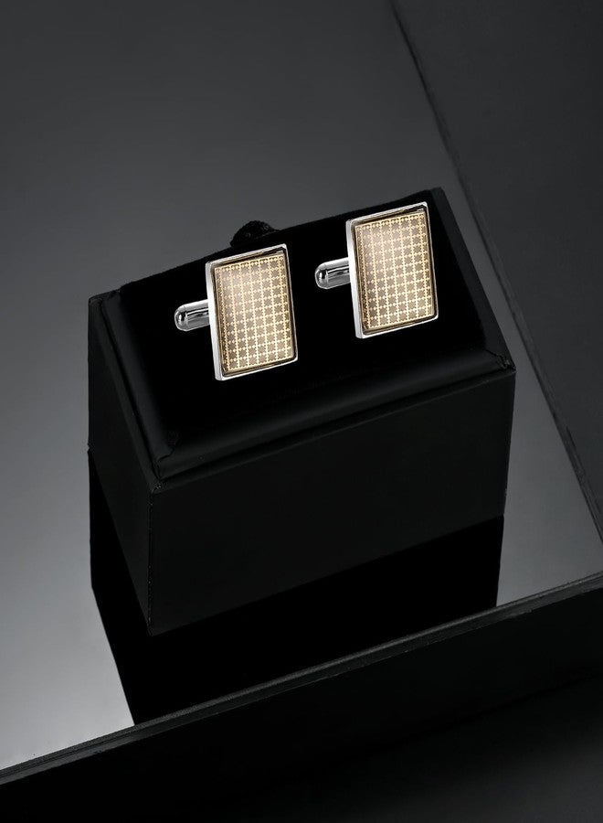 Wynameleri UJOY Fashion Cuff links Cufflinks for Men Formal Square Brown in Gift Box - Image 5