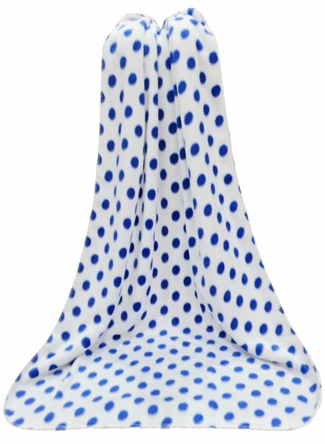 First Kick Baby Blankets New Born Combo Pack of Polka Printed Wrapper Durable Fleece Polyester Towel Cum Baby Sleep Crib Wrapping Sheet (100 cm x 75cm, 0-12 Months) Pack of 2 White Blue - Image 3