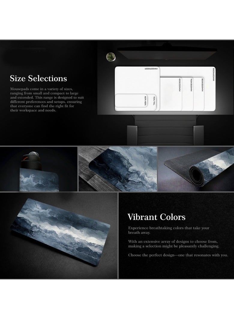 Large Mouse Pad - Premium Non-Slip Rubber Desk Mat, Heat Transfer Printing, Elegant  Functional，Premium Oversized Desk Pad，Cold Aesthetic, Anti-Slip, Durable Rubber Gaming Mouse Mat - Image 4