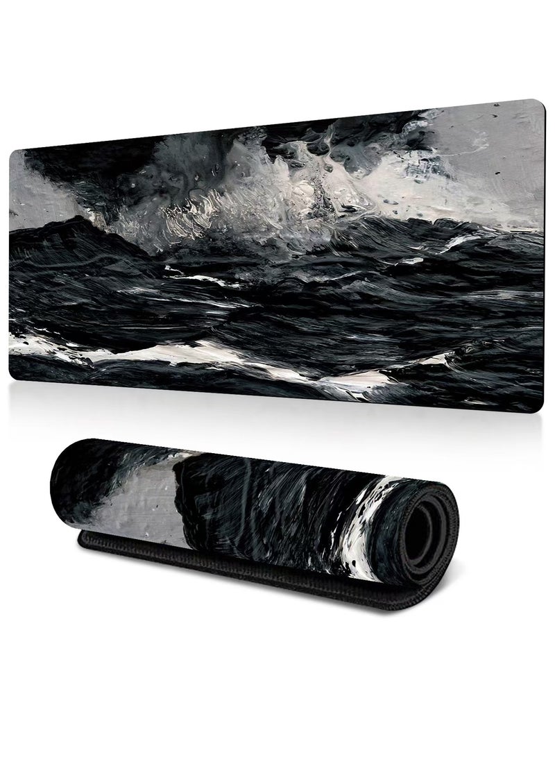 Large Mouse Pad - Premium Non-Slip Rubber Desk Mat, Heat Transfer Printing, Elegant  Functional，Premium Oversized Desk Pad，Cold Aesthetic, Anti-Slip, Durable Rubber Gaming Mouse Mat - Image 1