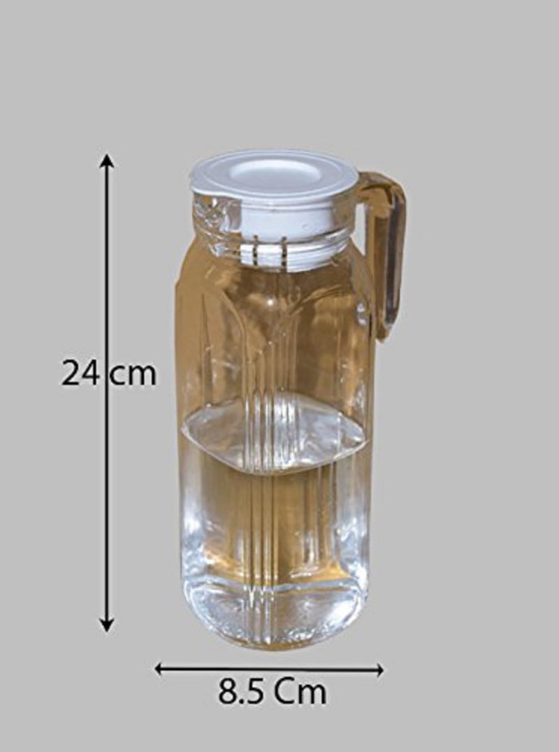 Pure Source India Glass Water Jug/Pitcher, 1 LTR, Clear - Image 3