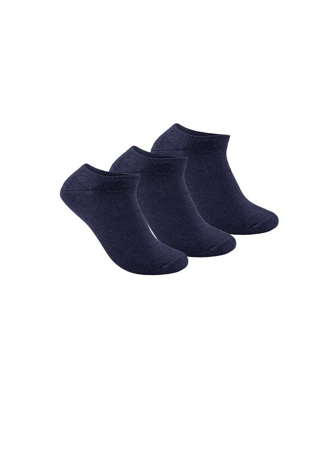 STITCH STITCH Women's Pack of 3 No Show Plain Casual Socks 