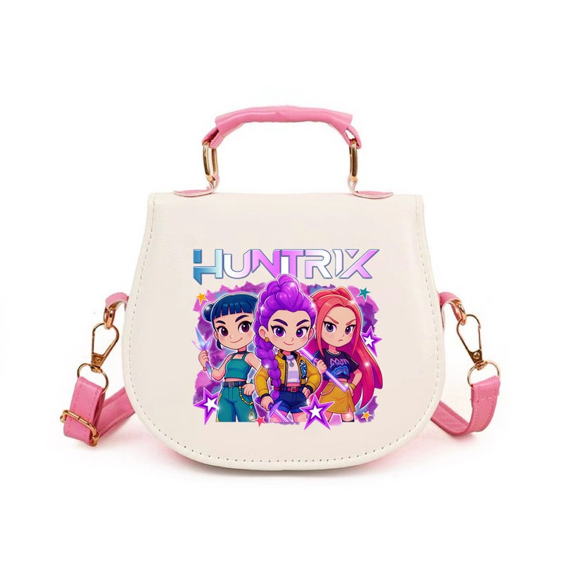 Kids Cartoon Kpop Demon Hunters Print PVC Crossbody Fixed Shape Bag