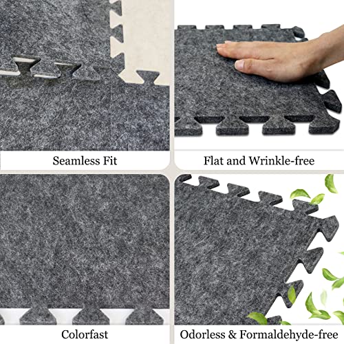 BXI Soundproof Interlocking Rug Pad 10 Pcs, 11x 11 x 0.4 inches Non Slip Rug Pads, High Density Noise Reduction Puzzle Felt Carpet Padding, Rug Mat Protects and Adds Cushion for Hardwood Floors - Image 5