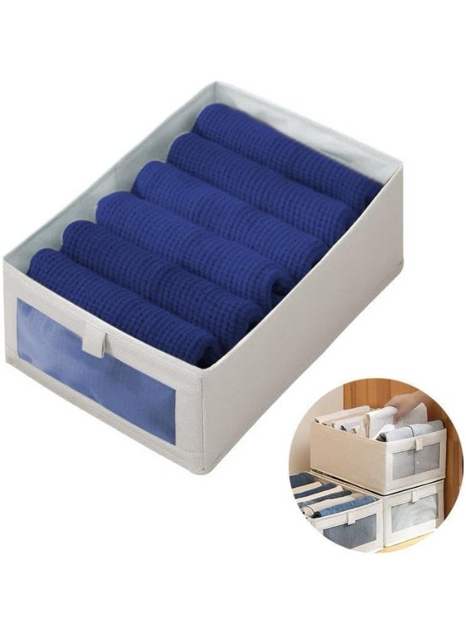 Beauenty 5PC's Clothes Storage Box – Foldable Wardrobe Organizer, Drawer Organizer, Made of Cotton. Ideal for Clothes & Books Storage Washable Closet Storage Basket for Neat and Efficient Organization. - Image 2