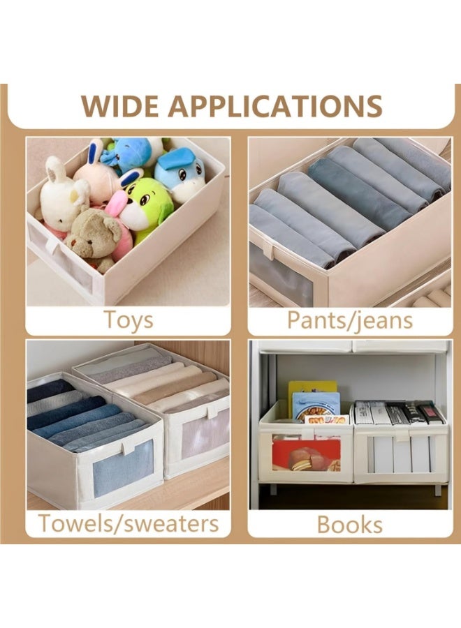 Beauenty 5PC's Clothes Storage Box – Foldable Wardrobe Organizer, Drawer Organizer, Made of Cotton. Ideal for Clothes & Books Storage Washable Closet Storage Basket for Neat and Efficient Organization. - Image 5
