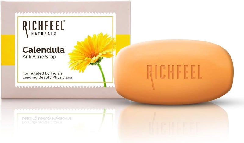 Richfeel Calendula Anti Acne Soap - 75g Pack of 4 - Image 1