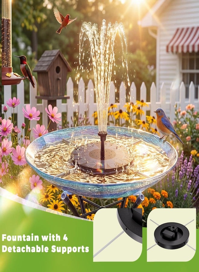 AISITIN 2.5W Solar Bird Bath Fountain Pump, Solar Fountain Pump for Bird Bath with 6 Nozzles, 6.7" Solar Powered Water Fountain Pump for Garden, Ponds, Pool, Fish Tank, Aquarium and Outdoor - Image 2