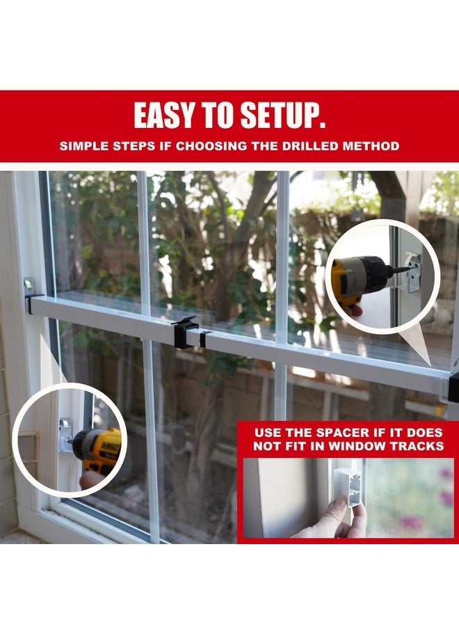 SECURITYMAN - SecurityMan Window Security Bar - Easy Install for Horizontal/Vertical Windows - Adjustable Window Lock Bar (Child Proof/Heavy Duty Iron) - Extendable (14.25" to 37") Security Bars for Windows - White - Image 1