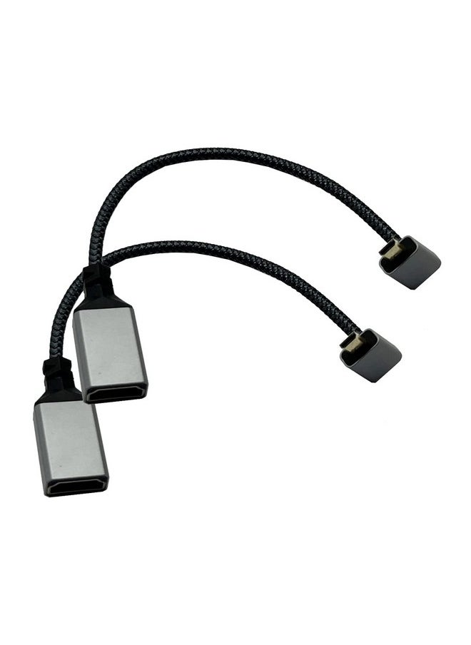 Seadream - 4K Angled Micro Hdmi To Hdmi Adapter Cable 2Pack Nylon Braided 90°Degree Micro Hdmi Male To Hdmi Female Cable (Type D To Type A) 4K@60Hz Hdr 3D 18Gbps (Down Angled) - Image 1