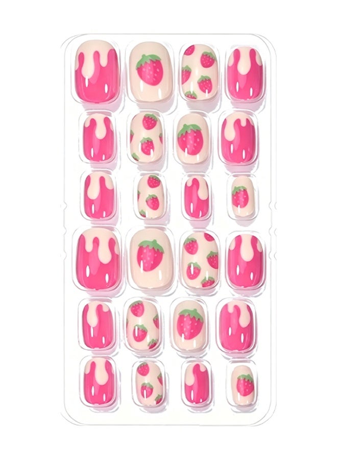 DOUBORQ Nail Stickers —False Nails Multicolour,120Pcs 5 Days Cute Design Nail Tips for Children Press On False Nails Set Manicure DIY,#5 - Image 3