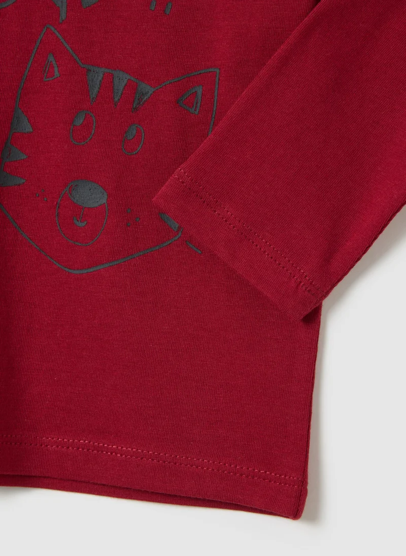 او في اس BABY PURE COTTON RED REGULAR FIT SWEATER