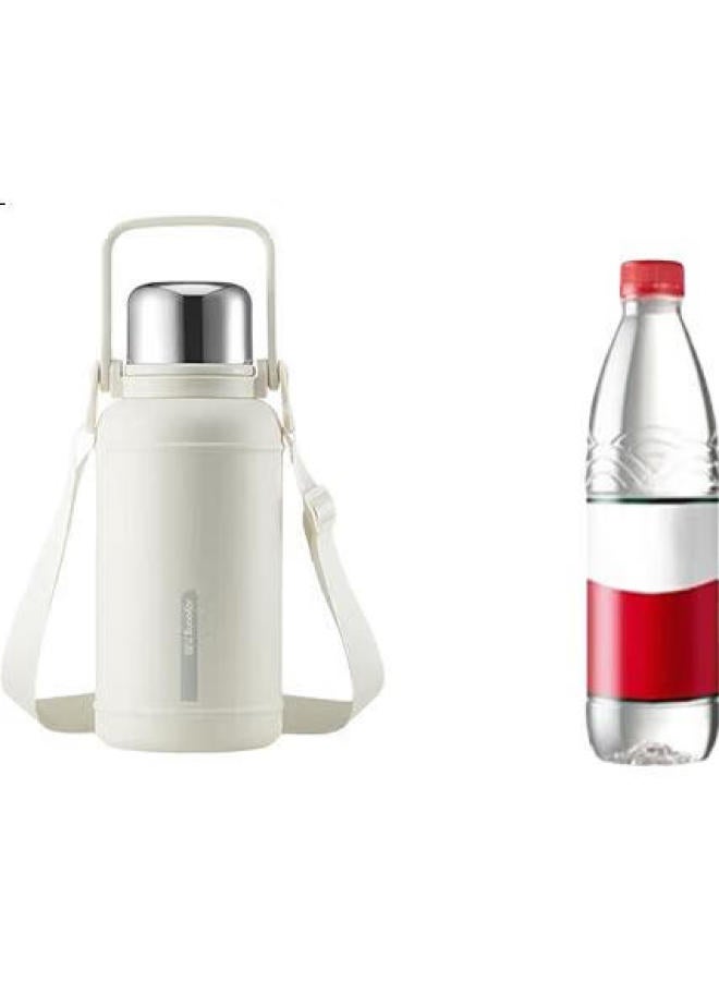 Joyoung Insulated Mug, 316L Stainless Steel, Large Capacity, For Men And Women, Outdoor Sports, Portable, Tea Cup, Wide-Body Cup, 1.3L, White - Image 2
