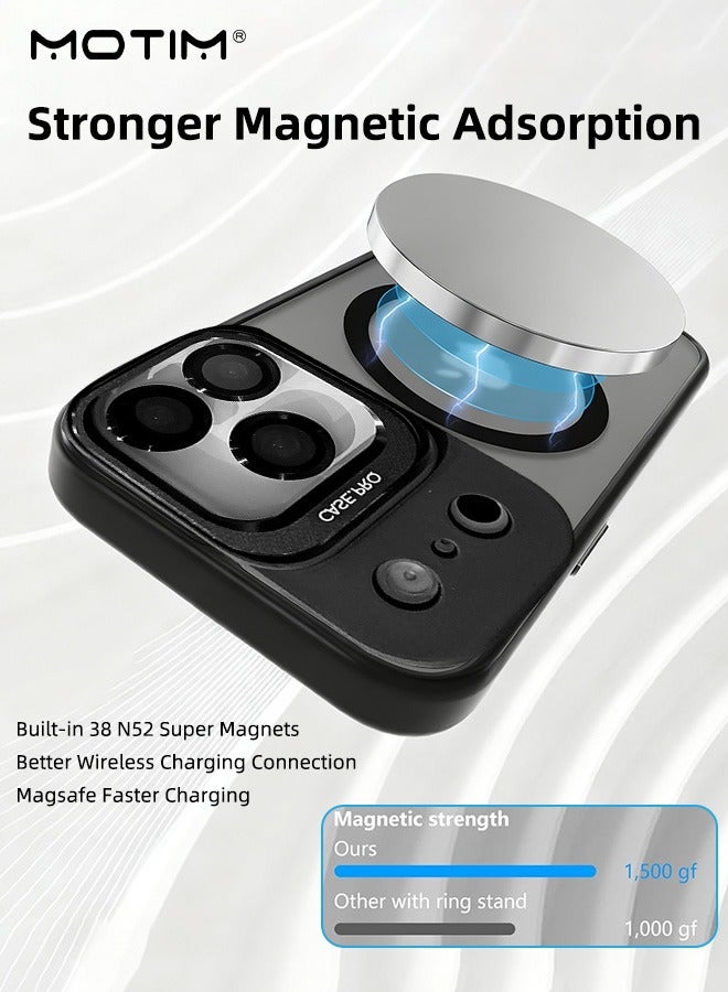 موتيم لحافظة iPhone 17 Pro Max مع حامل، غطاء للتحكم في الكاميرا متوافق مع MagSafe، حافظة هاتف مغناطيسية بحماية من السقوط بمستوى عسكري لـ iPhone 17 Pro Max، غطاء خلفي مقاوم للخدش - Image 4