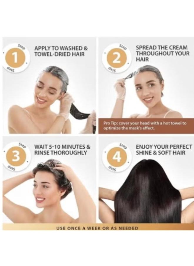 Karseell Carsil 2-Piece Collagen Maca Moisturizing Hair Treatment Mask with Argan Oil and Coconut Oil for Dry and Damaged Hair for All Hair Types, 16.9 oz., 500 ml  - Image 4