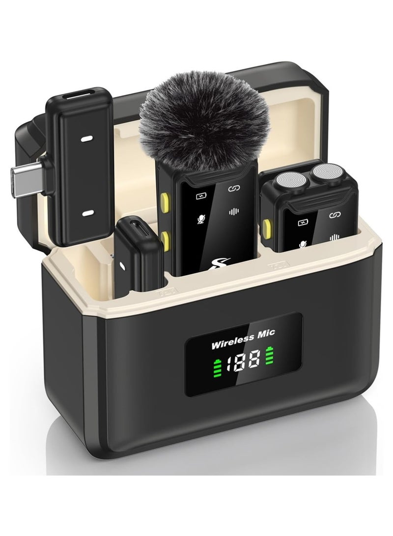 X-level Wireless Microphone for iPhone, iPad, Android(Lightning/USB C), Dual Microphones 20 H Battery Life, Mini Microphone, Cordless Double Mics for Video Recording, YouTube, TikTok, 164FT - Image 1