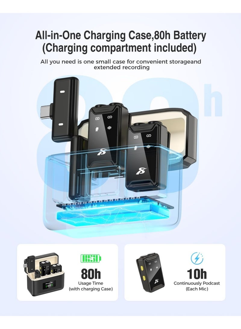 X-level Wireless Microphone for iPhone, iPad, Android(Lightning/USB C), Dual Microphones 20 H Battery Life, Mini Microphone, Cordless Double Mics for Video Recording, YouTube, TikTok, 164FT - Image 4