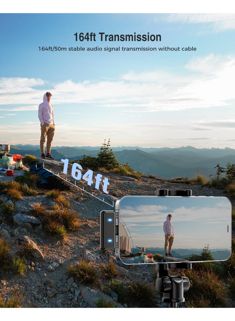 X-level Wireless Microphone for iPhone, iPad, Android(Lightning/USB C), Dual Microphones 20 H Battery Life, Mini Microphone, Cordless Double Mics for Video Recording, YouTube, TikTok, 164FT - Image 3