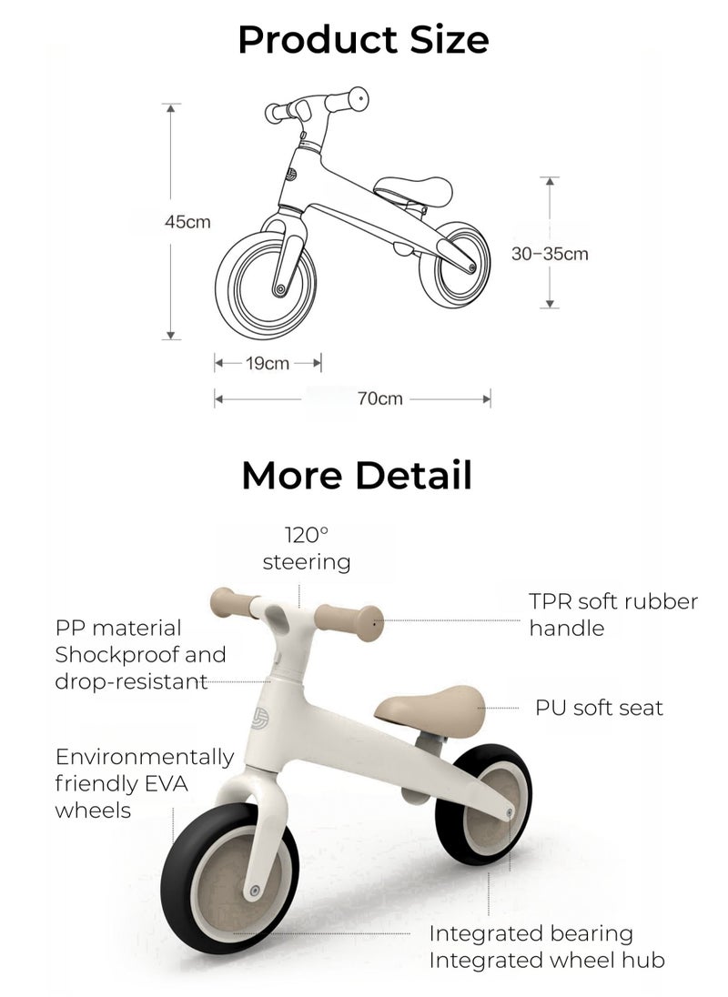 No Pedal Balance Bicycle for Kids 18 Months to 5 Years, Baby Toddler Training Bike Includes Padded Seat, Mini Grips & Flat-Free Tires