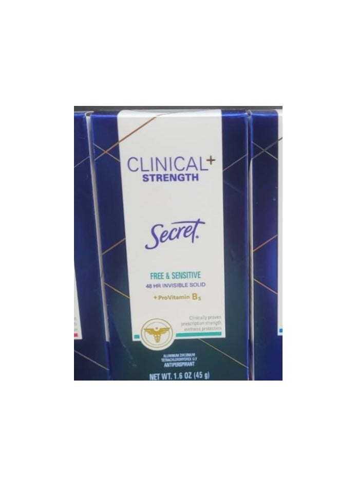 سيكريت مزيل العرق الصلب غير المرئي والمضاد للتعرق ذو القوة السريرية والخالي من الحساسية