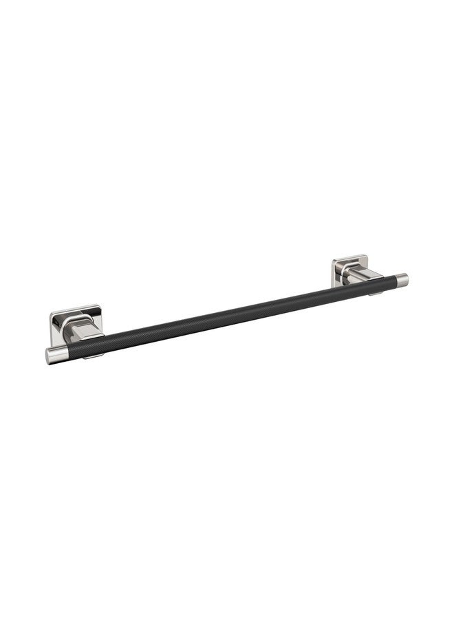Amerock BH26614PNBBR | Polished Nickel/Black Bronze Towel Bar | 18 in (457 mm) Towel Rack | Esquire | Bathroom Towel Holder | Bathroom Hardware | Bath Accessories - Image 1