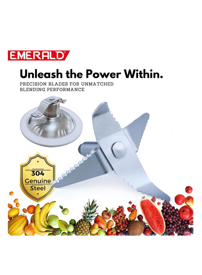 EMERALD Masterblender Duo 1.5 Litre Glass Blender & 250 Gms Dry Grinder, 800 Watts, EK730MBG. - Image 4