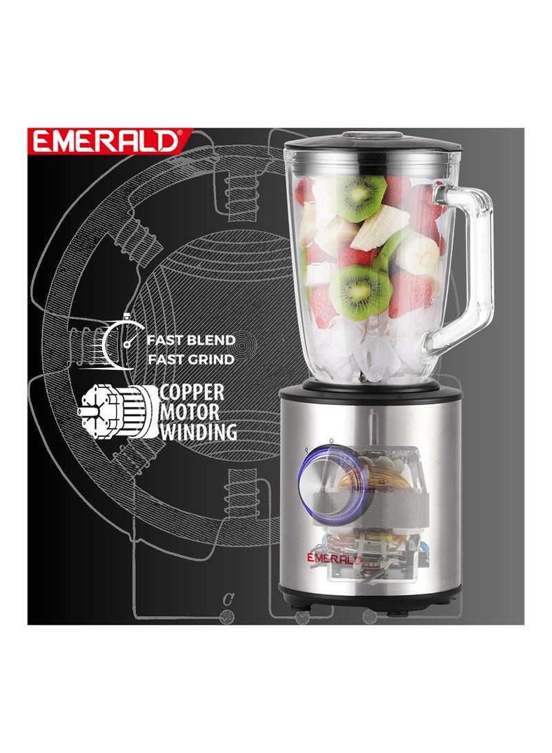 EMERALD Masterblender Duo 1.5 Litre Glass Blender & 250 Gms Dry Grinder, 800 Watts, EK730MBG. - Image 5