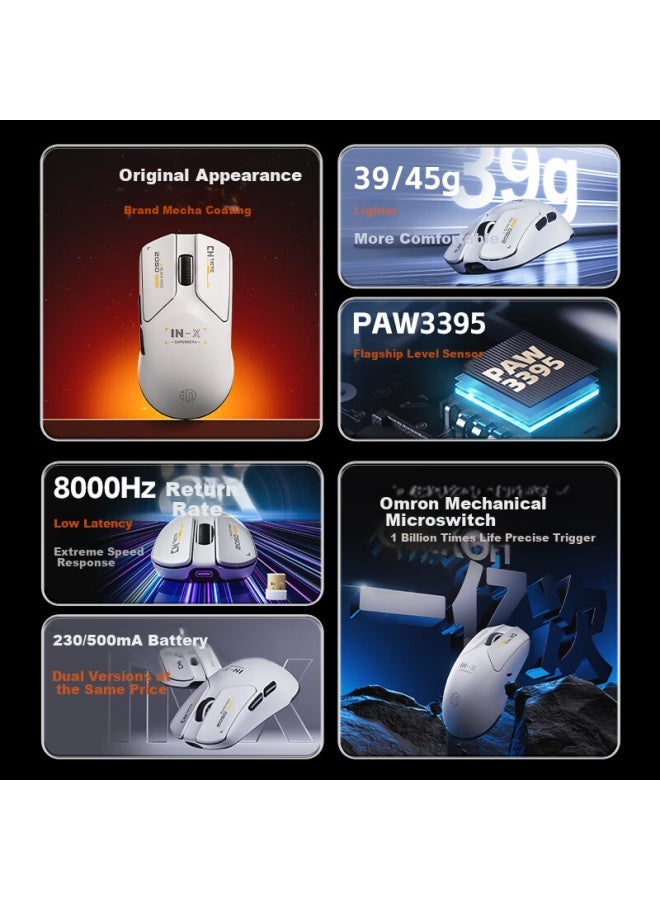 Inphic Wireless Gaming Mouse, 45g Lightweight Without Holes, 3395 Wired E-sports Mouse, 26k Dpi / Standard 8k, For Valorant, Valorant, Csgo, Desktop And Laptop - Image 3