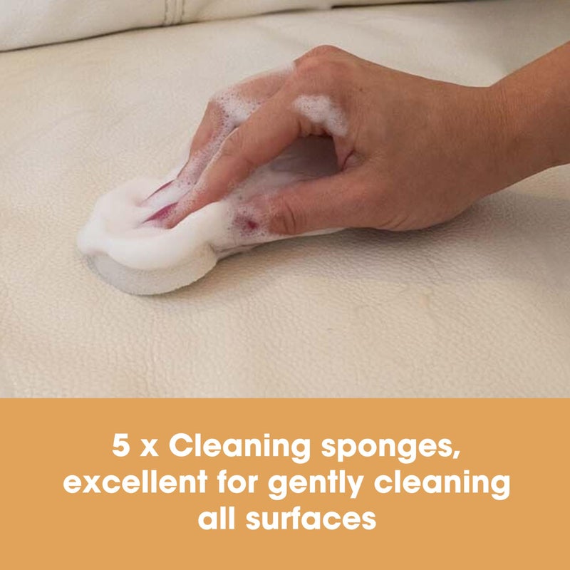 Furniture Clinic Furniture Clinic Utility Sponge Bundle - 5 Leather Cleaning, 2 Applicator Sponges for Leather, Fabric, Wood Care, White - Image 2