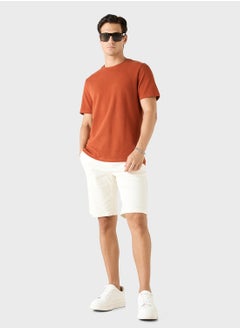 Iconic Iconic Textured T-shirt with Crew Neck and Short S  - Image 4