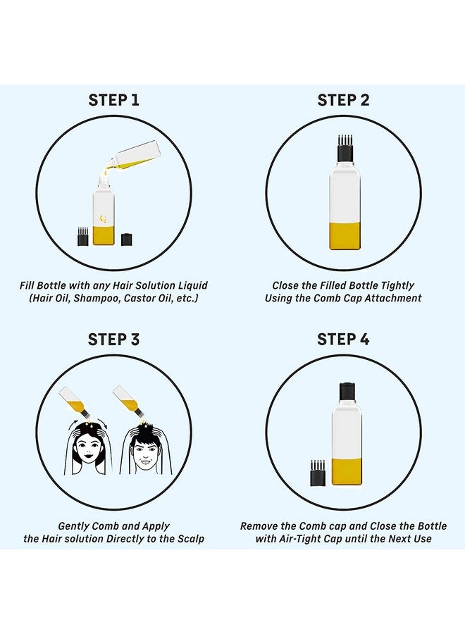 VREENY Hair Root Applicator Bottle With Comb Cap For Applying Hair Oil, Shampoo And Medicine (R_A_B_Pack Of 02) - Image 4