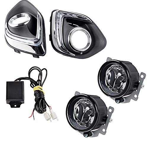 Astra Depot مجموعة أسترا ديبوت لمصابيح LED النهارية DRL + مصابيح ضباب H11 زجاج حقيقي بديل OE لموديلات 2013 2014 2015 ميتسوبيشي ASX أوتلاندر سبورت 8321A578 8321A577 - Image 1