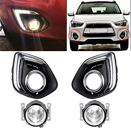 Astra Depot مجموعة أسترا ديبوت لمصابيح LED النهارية DRL + مصابيح ضباب H11 زجاج حقيقي بديل OE لموديلات 2013 2014 2015 ميتسوبيشي ASX أوتلاندر سبورت 8321A578 8321A577 - Image 2