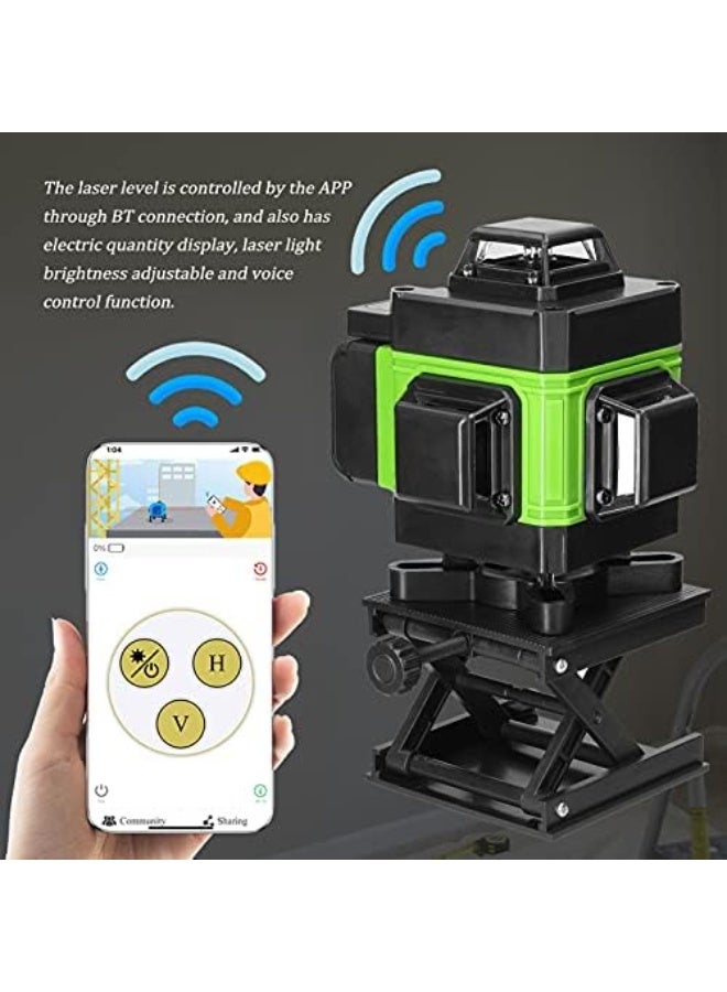 كوينز ميزان ليزر متعدد الوظائف 4D بـ 16 خط – جهاز تسوية ذاتي بزاوية 3 درجات، يعمل ببطارية ليثيوم قابلة لإعادة الشحن عبر USB، أداة تسوية بخطوط رأسية وأفقية ومائلة - Image 4