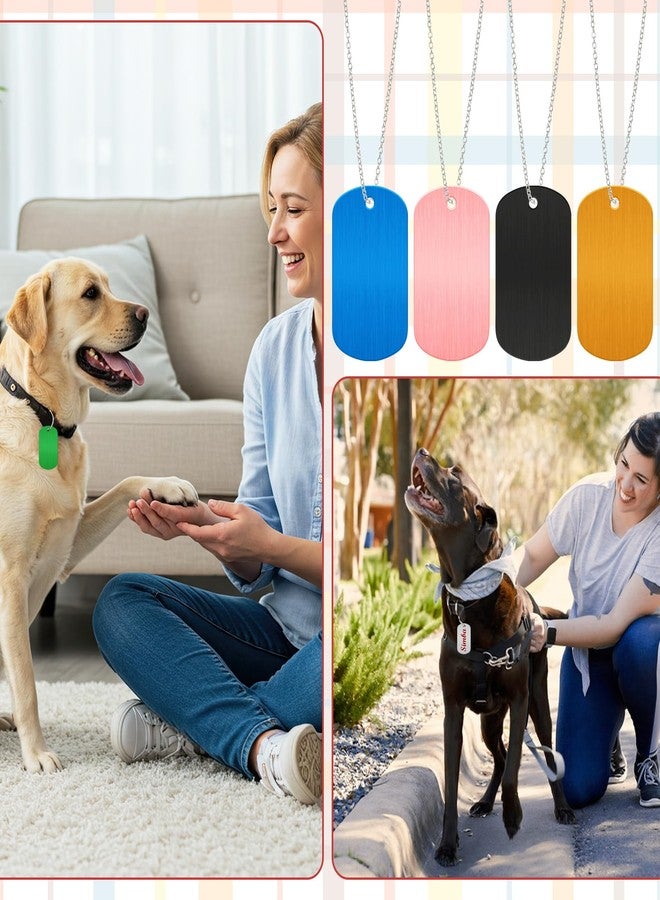 GBACHOOSE 100 Pack Anodized Aluminum Blank Dog Tags for Engraving, Colorful Rectangle Metal Stamping Blanks with Hole, 1.9x1.2 inch Pet ID Tag Keychain Blanks for Laser Engraving DIY Crafts - Image 4