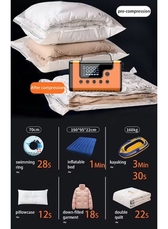 MOCOM 8-in-1 3000A Peak Car Jump Starter with 150PSI Air Compressor & 7000Pa Vacuum Cleaner | 37,000mWh Portable Power Bank with LED Flashlight, SOS & Strobe | Emergency Jump Starter for 12V Cars, SUVs, Trucks, Motorcycles | Smart Tire Inflator, Vacuum & Blower | All-in-One Roadside Safety Kit for Car, Camping & Outdoor Adventures | Fast Charging USB/Type-C Outputs | Compact, Durable, Multi-Functional Power Station with 10-Layer Protection & CE/FCC/ROHS/UN38.3 Certifications - Image 3