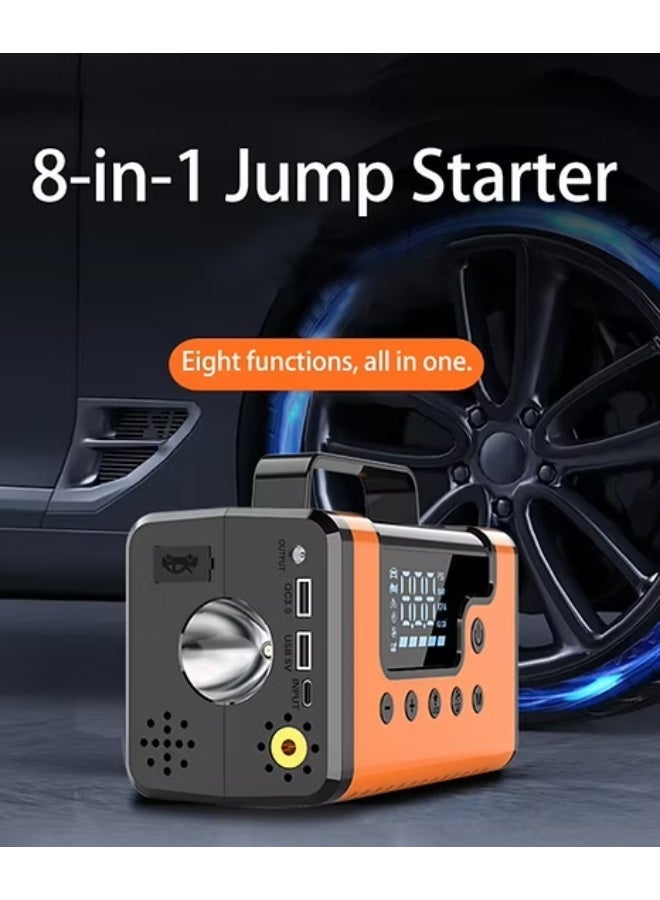 MOCOM 8-in-1 3000A Peak Car Jump Starter with 150PSI Air Compressor & 7000Pa Vacuum Cleaner | 37,000mWh Portable Power Bank with LED Flashlight, SOS & Strobe | Emergency Jump Starter for 12V Cars, SUVs, Trucks, Motorcycles | Smart Tire Inflator, Vacuum & Blower | All-in-One Roadside Safety Kit for Car, Camping & Outdoor Adventures | Fast Charging USB/Type-C Outputs | Compact, Durable, Multi-Functional Power Station with 10-Layer Protection & CE/FCC/ROHS/UN38.3 Certifications - Image 4
