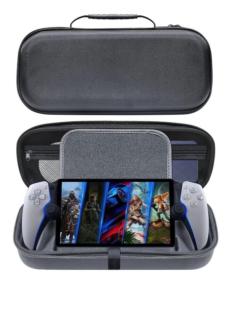 Anmi Anmi 2 Pcs Carrying Case Kit Compatible for PlayStation 5 Portal Remote Player PS5 Portal Portable Hard Shell Bag with Screen Protector PS5 Full Protective Cover PS5 Travel Storage Accessories（Black） 