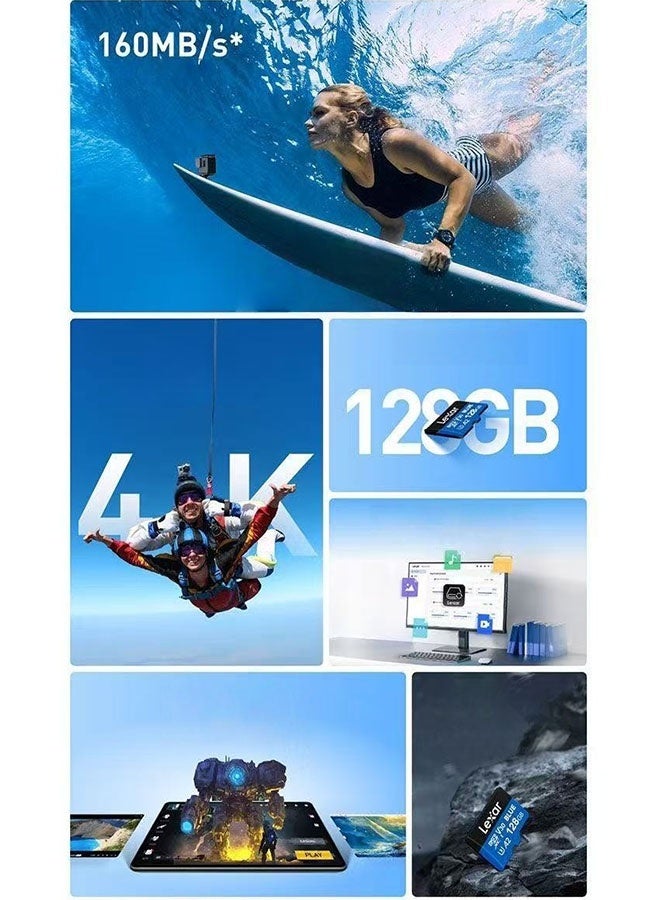 بطاقة ذاكرة Lexar Blue سعة 128 جيجابايت لكاميرات السيارات عالية الدقة 4K وكاميرات DJI و الأجهزة المنزلية - Image 5