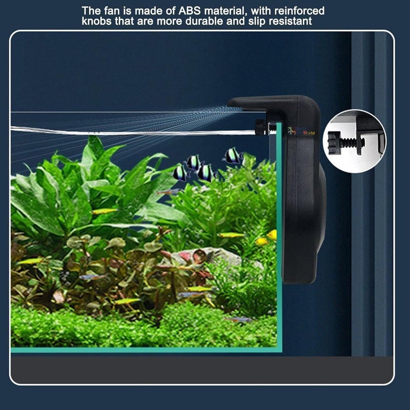 VAYINATO ® USB Type Mini Aquarium Cooling Fan System (Cube One), 2 Wind Speed Adjustable Cooling Fan Fish Tank Cold Wind Chiller, Compact Mini Cooling Fan for Aquarium Fish Tank (Black) - Image 2