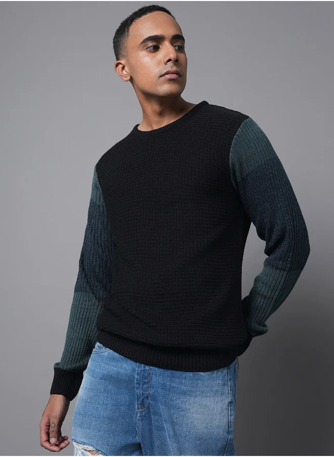 HIGH STAR Men Teal Sweater