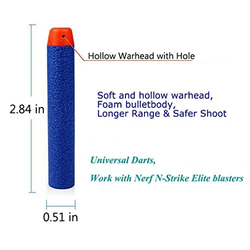 HOUSE HATCH Foam Toy Bullets for Nerf N-Strike Elite Guns, Soft Plastic Dart Refill Pack, Compatible with Nerf Blasters (Blue, Pack of 20) - Image 2
