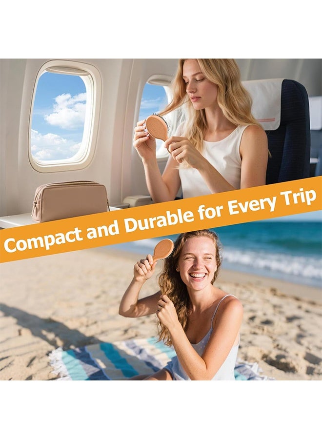 Travel Hair Brush, Mini Boar Bristle Hair Brush for Women - Small Portable Compact HairBrush for Girls Kids Women Best Gift, Travel Size for Purse, Vacation, Business Trips & Outings - Image 4