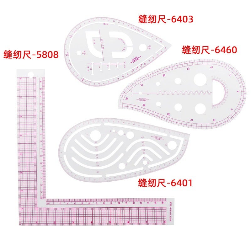 Multi-Functional Code Plate-Making Ruler Curve Ruler Comma Ruler Garment Design Cutting Patchwork Ruler Garment Plate-Making Tools - Image 3